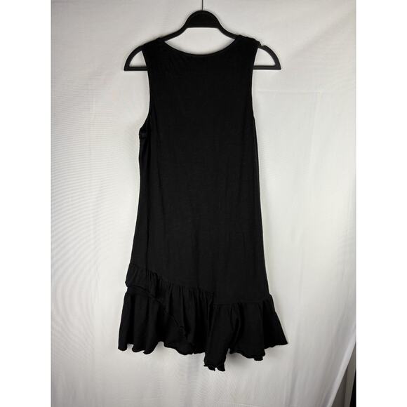 Sundance Sleeveless Dress Sz Medium Black Drop Waist Raw Hem Comfy Soft Cotton - Picture 2 of 5